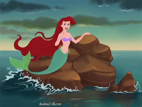 Ariel On Stone Singing By Nzurinyota On Deviantart Ariel Mermaid