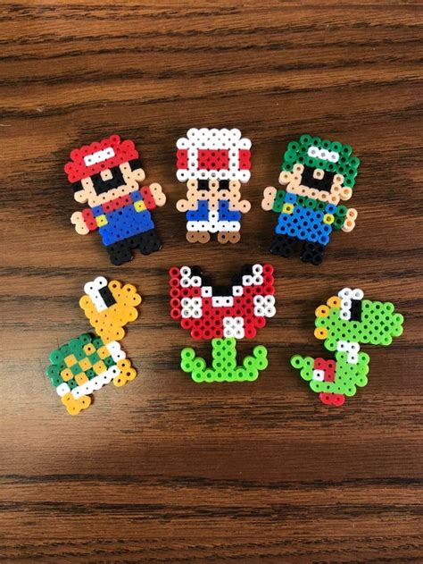 Mario Nintendo Perler Beads Magnet Pixel Art Mario Birthday Gift My