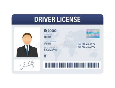 Driver License Identity Card Stock Illustration Illustration Of