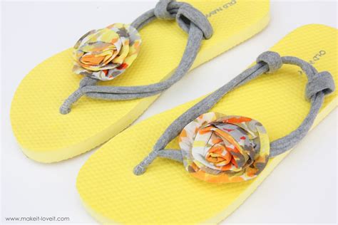 Flip Flop Refashion Part 4 Stretchy Knit Straps With Flowers Make