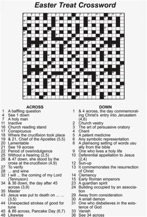 Happy Easter With 6 Easter Crossword Printable