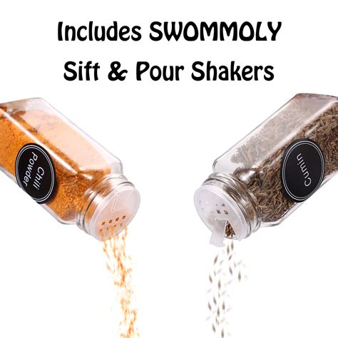 Buy Swommoly 36 Glass Spice Jars With 703 Spice Labels Chalk Marker