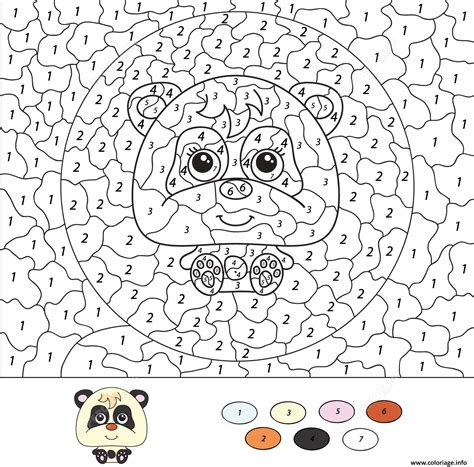 Coloriage Animaux Panda Par Numero