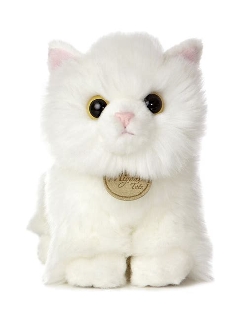 Miyoni Aurora Plush Stuffed Animal Turkish Angora White Cat Kitten Ebay