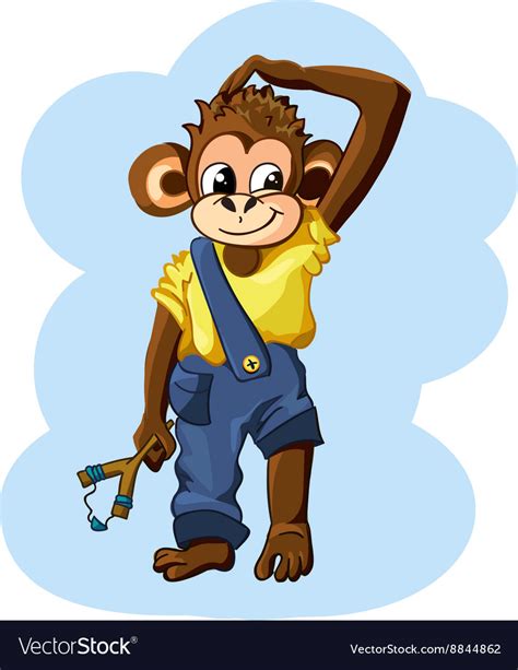 Cartoon Monkey Boy Royalty Free Vector Image Vectorstock