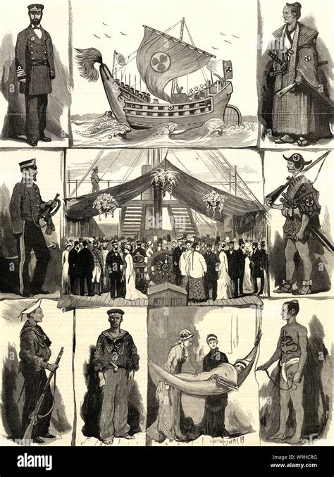 1870 Japón Desarrollo De La Armada Japonesa Ilustraciones De La