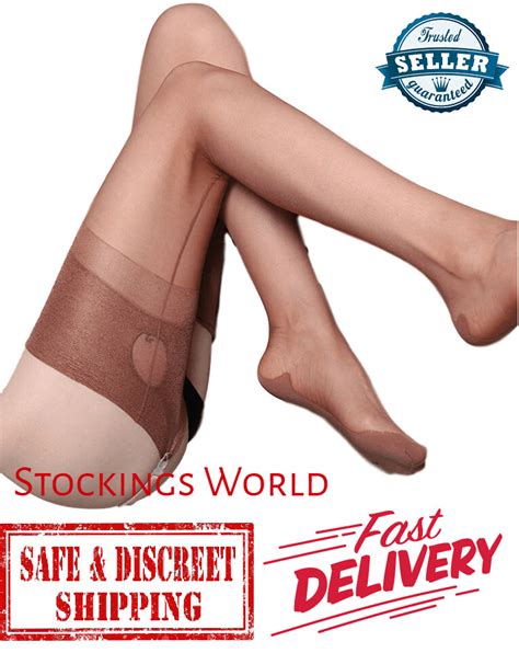 fully fashioned stockings nylons seamed cuban heel key hole welt coffee m l