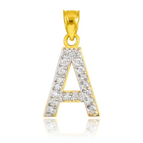 Check spelling or type a new query. 10k Yellow Gold Letter "A" Initial Pendant Necklace with Diamond 0.18 ctw | eBay