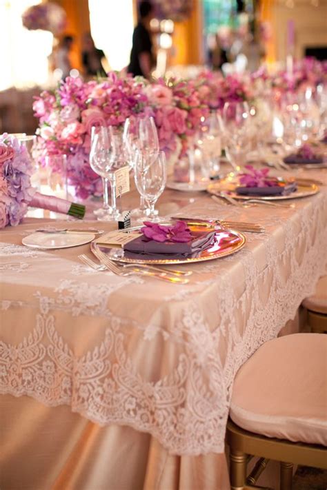 Bohemian wedding inspiration in romantic shades of purple. Lavender and Ivory Classic Wedding | Lilac wedding, Wedding table, Wedding reception decorations