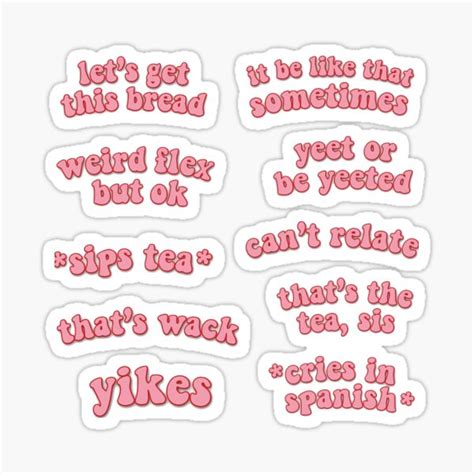 Quotes Pack Sticker For Sale By Phoebebullock Redbubble