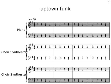 Uptown Funk Sheet Music For Piano Choir Synthesizer