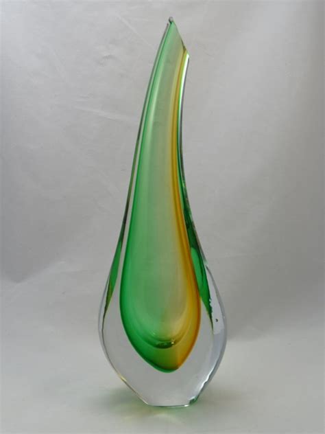 Murano Glass Vase Green Amber Murano Glass Murano Glass Ts Co