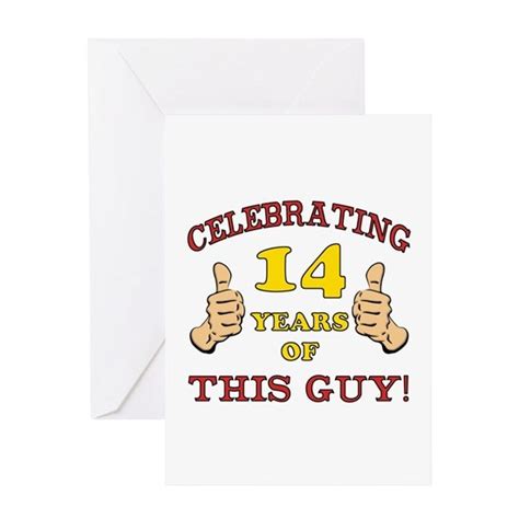 Funny 14th Birthday For Boys Greeting Card By Thepixelgarden Cafepress