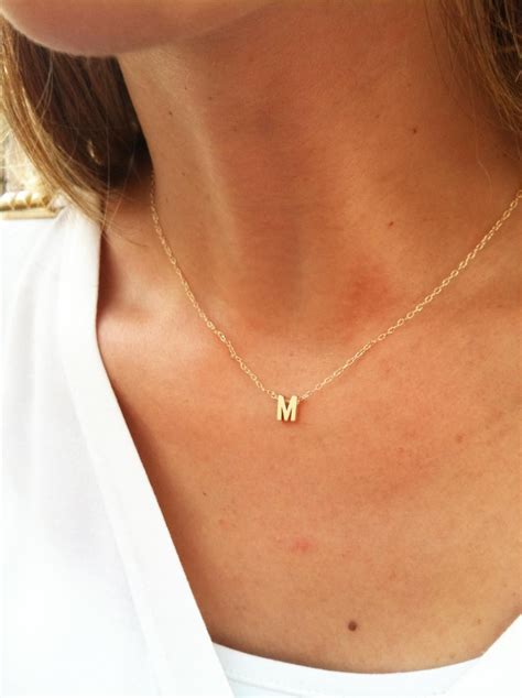 Goldfilled Initial Necklace Gold Letter Necklace Tiny Initial