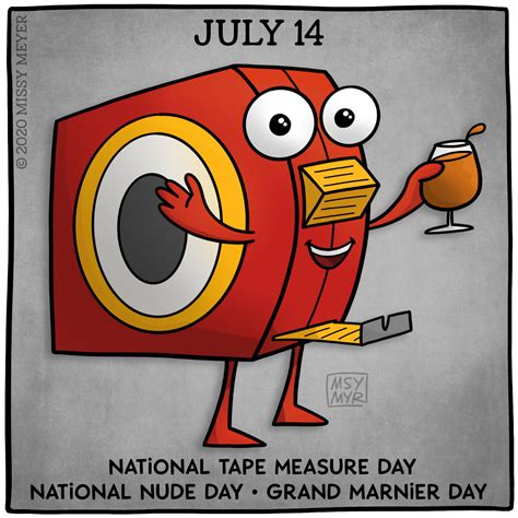 July 14 Every Year National Tape Measure Day National Nude Day