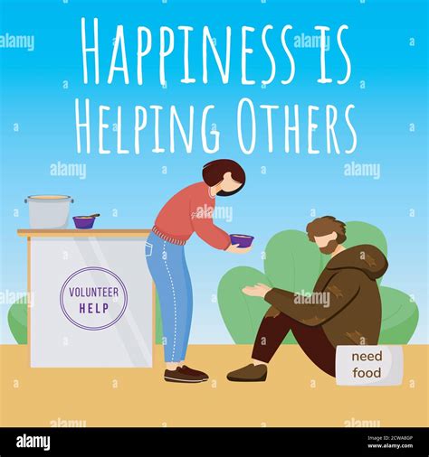 Happiness Is Helping Others Social Media Post Mockup Stock Vector Image