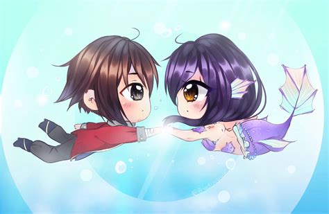 Friedbubble On Twitter Aphmau And Aaron As Chibis From Mermaid Tales