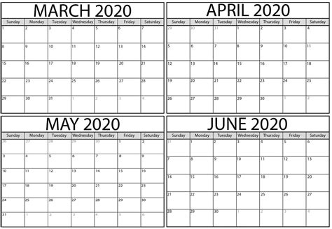 march  june  calendar  templates
