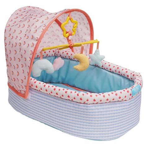 Manhattan Toy Stella Collection Soft Baby Doll Crib And Mobile For 12 To