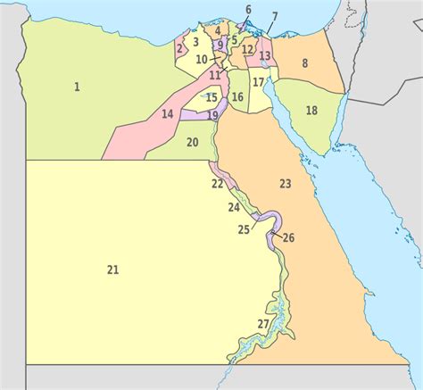 Fileegypt Administrative Divisions Nmbrs Coloredpng Wikimedia