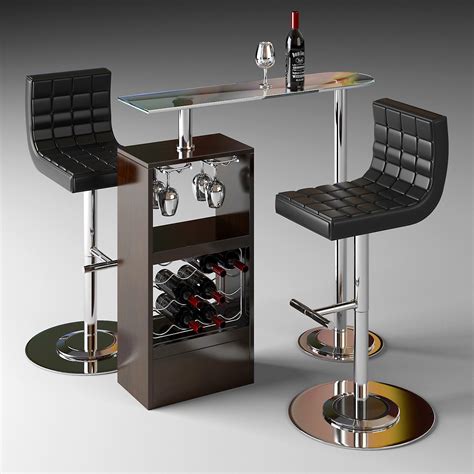 3d Model Chair Bar Counter Cgtrader