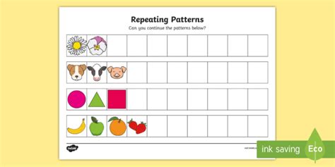 Repeating Patterns Ks1 Worksheet Activity Sheet Extending