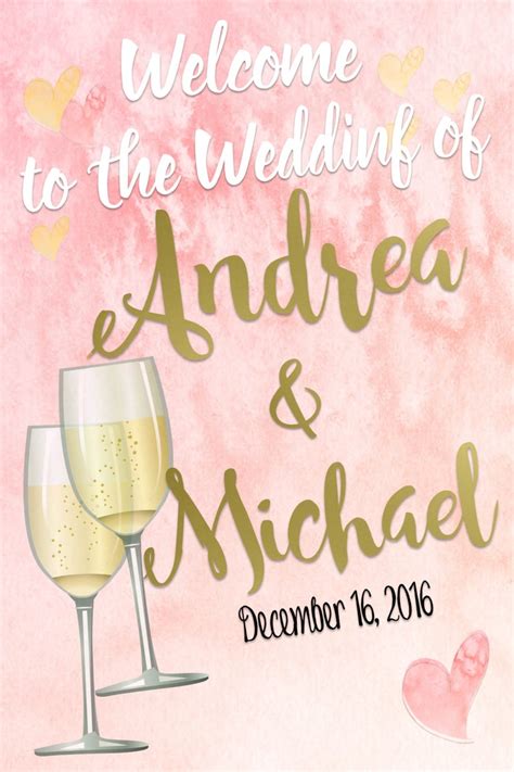 Welcome To Our Wedding Sign Cheers To The Bride And Groom Etsy