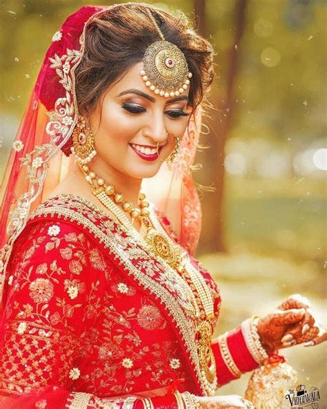 Indian Bride In Classic Red Lehenga Bridal Lehenga Bridal Wear Designer Bridal Lehenga