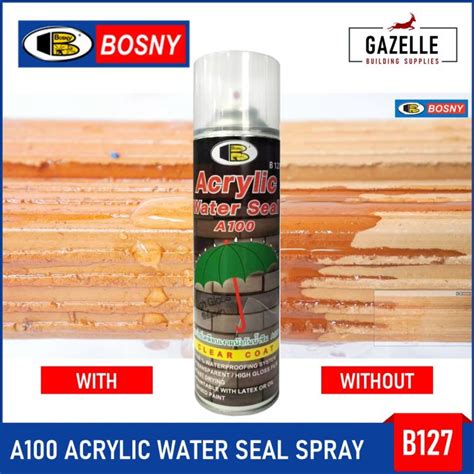 Bosny Acrylic Water Seal Spray A100 Umbrella B127 High Gloss Clear Coat