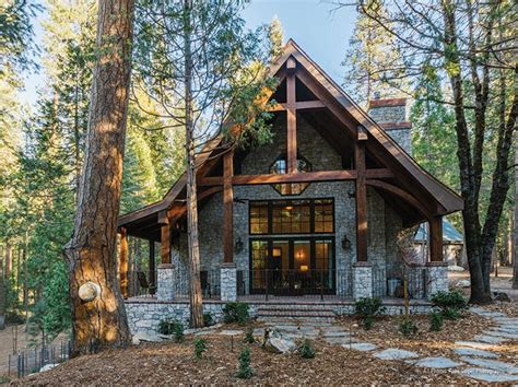Designed By Yosemite Drafting And Design This Stone Cottage In The Woods