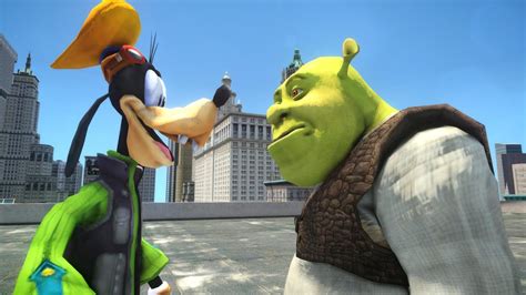 Shrek Vs Goofy Great Battle Youtube