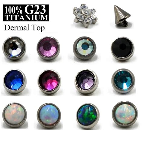 Pc G Titanium Micro Dermal Opal Gem Micro Dermal Anchor Crystal Top Dermal Piercings Surface
