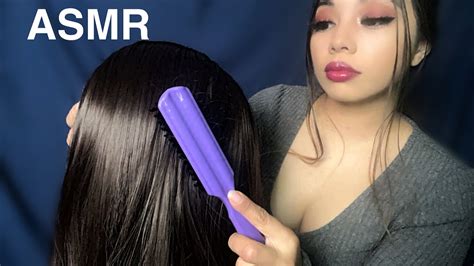 asmr stress relieving hair play hair brushing youtube