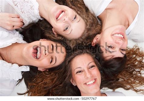 Group Happy Pretty Laughing Girls Over Stock Photo 50297767 Shutterstock