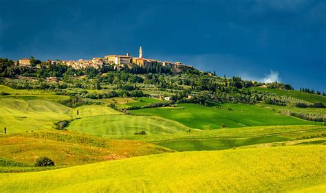 Image Tuscany Italy Pienza Fields Cities