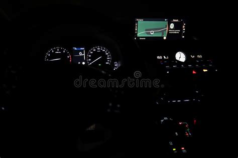 Car Dashboard Modern Automobile Control Illuminated Panel Car