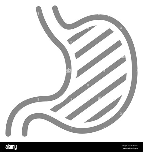 Sore Human Stomach Line Icon Abdominal Distension Infected Organ