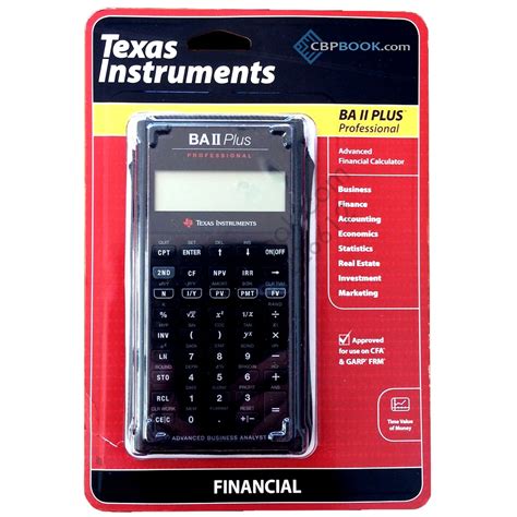 It is built with the same layout, functions. Texas Instruments Advanced Financial Calculator BA II Plus ...