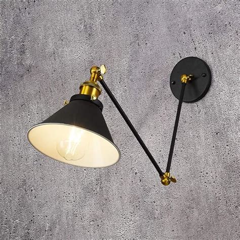 American Retro Style Semi Black Wall Lamp Can Adjust The Home