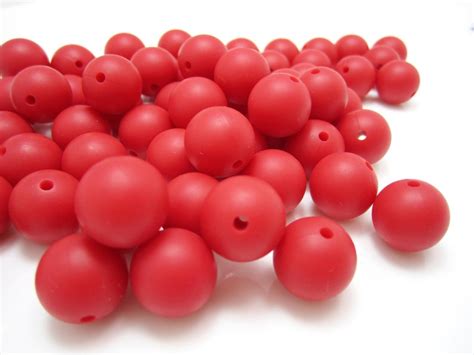 12mm Lava Red Round Silicone Beads Loose Highest Quality Etsy