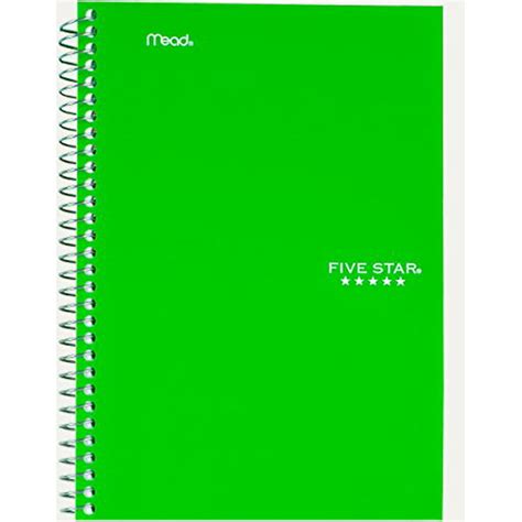 Mead Five Star Spiral Notebook College Ruled 2 Subject 6 X 95