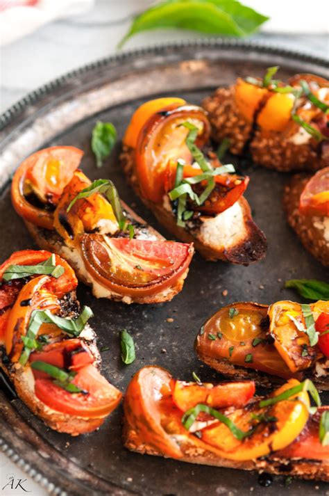 For more recipes like this, see our complete collection of appetizer recipes. Roasted Heirloom Tomato and Goat Cheese Bruschetta ...