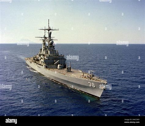 A Starboard Bow View Of The Nuclear Powered Guided Missile Cruiser Uss