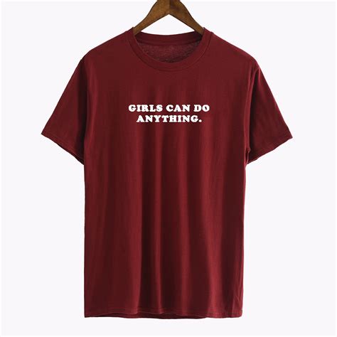 Girls Can Do Anything Print Cotton T Shirt 17 Colours Choose Tees