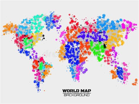 World Map Paint Splashes Stock Illustrations 159 World Map Paint