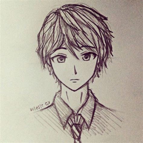 Pencil Sketch Drawing Easy Anime Boy