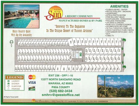 Valley Of The Sun Mobile Home And Rv Park Layout