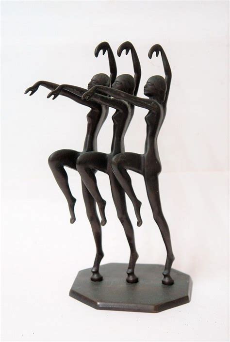 Triple Nude Dancers By Henri Lautier Figures Groups Sculpture Statuary