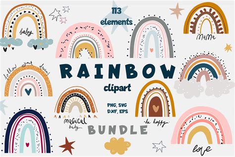 Rainbow Bundle Clipart Png Svg Vector By Inspiration