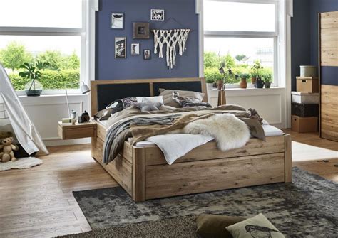 Woodkings® holz bett 180x200 marton doppelbett massiv holz schlafzimmer möbel doppelbett schwebebett rustikale naturmöbel echtholzmöbel rec. Massivholzbett mit 6 Schubladen 180x200 54 cm Eiche Bianco ...